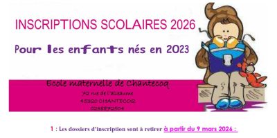 Inscriptions scolaires 2026